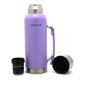 TERMO DE ACERO INOXIDABLE TRENDY 1000 ML LILA (16314)