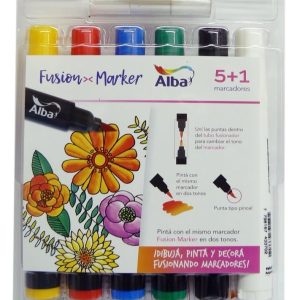 MARCADOR ALBA FUSIONADOR BLISTER X5+1 PUNTA PINCEL